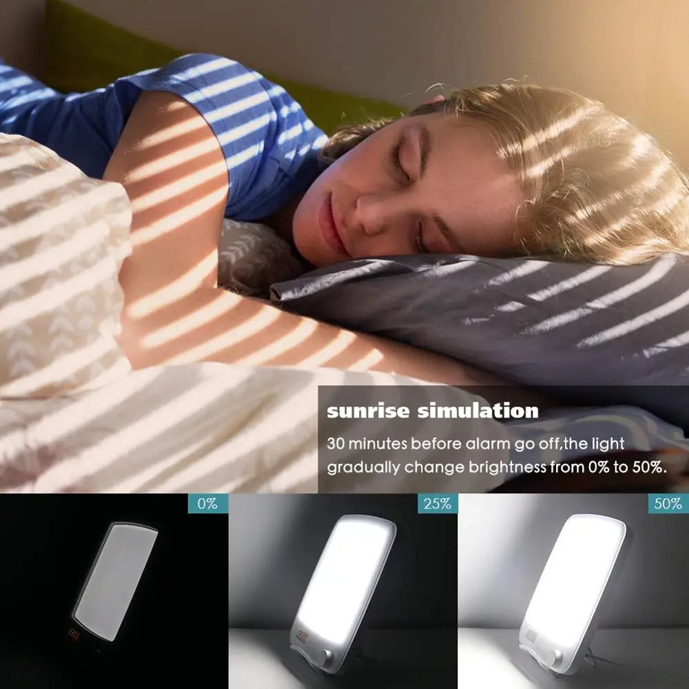 CrazyFire Light Therapy Lamp Sun with 10000 Lux Sunrise Alarm Clock 6 Sounds Happy for Home and Office Use | Освещение