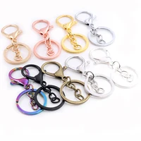 5pcslot 30mm chain key ring long 70mm popular classic 8 colors plated lobster clasp key hook chain jewelry making for keychain