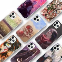 attack on titan phone case transparent for iphone 13 11 12 samsung s 9 10 20 pro x xs max xr plus lite clear mobile bag anime