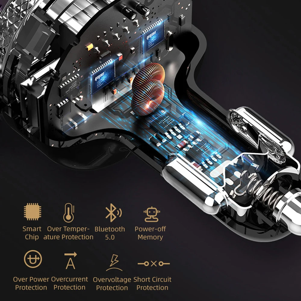 Автомобильное зарядное устройство с функцией быстрой зарядки и поддержкой