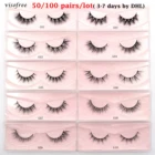 Ресницы Visofree, накладные ресницы оптом пар, DHL, 50100 пар, норковые ресницы 3D, накладные ресницы для макияжа