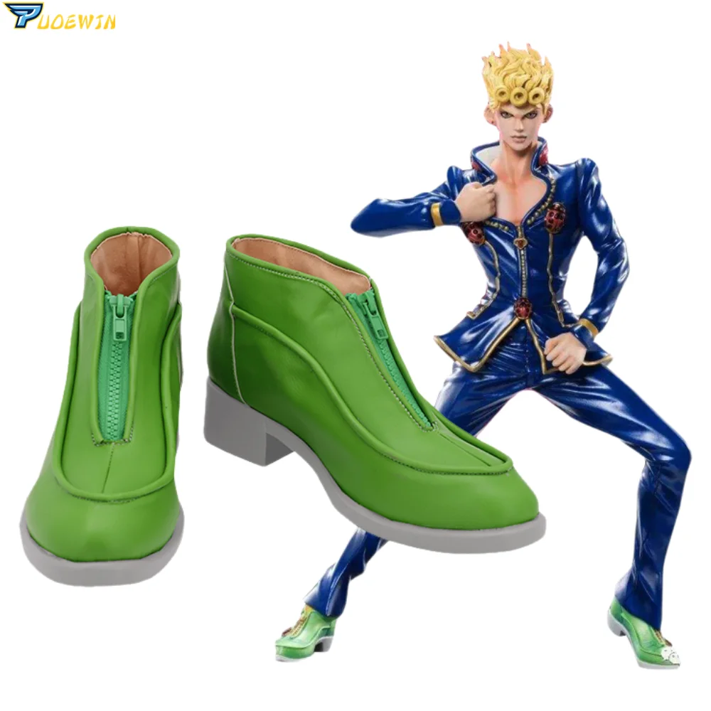 Аниме Джорно Джованна зеленая обувь для костюмированной вечеринки ботинки на