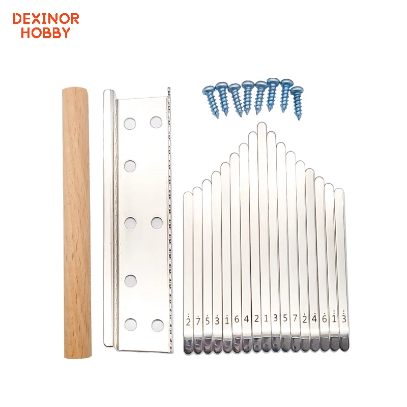 

Комплект ключей DEXINOR Tines 17, обновленный металлический мост, аксессуары для Kalimba, «сделай сам», пианино, музыкальные инструменты