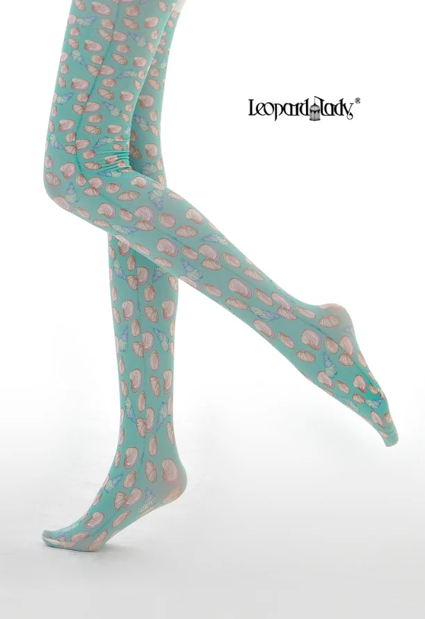 New designs womens creative conch printing stockings sea snail patterned tights