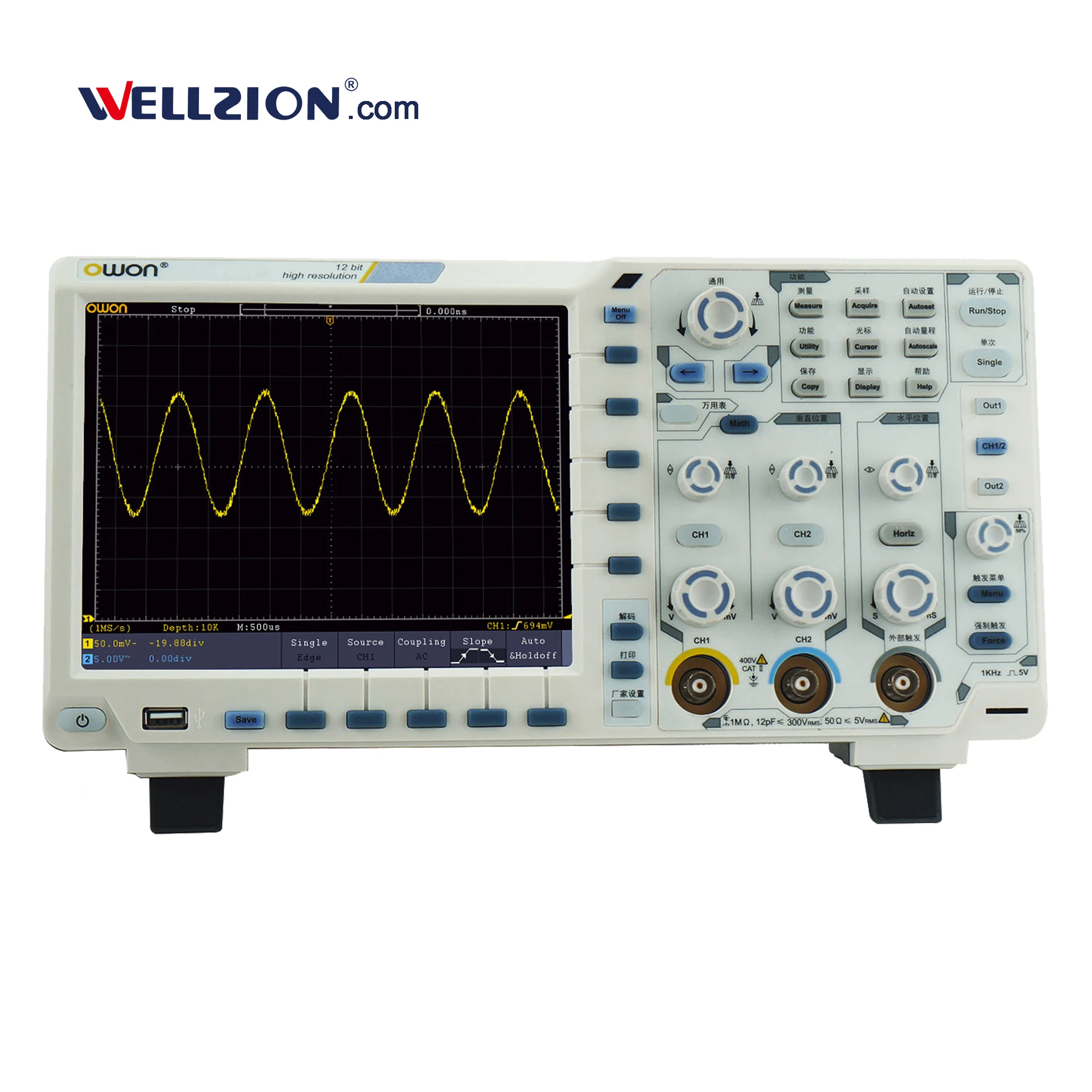

XDS3302,75000 wfms/s Waveform Refresh Rate Owon Oscilloscope