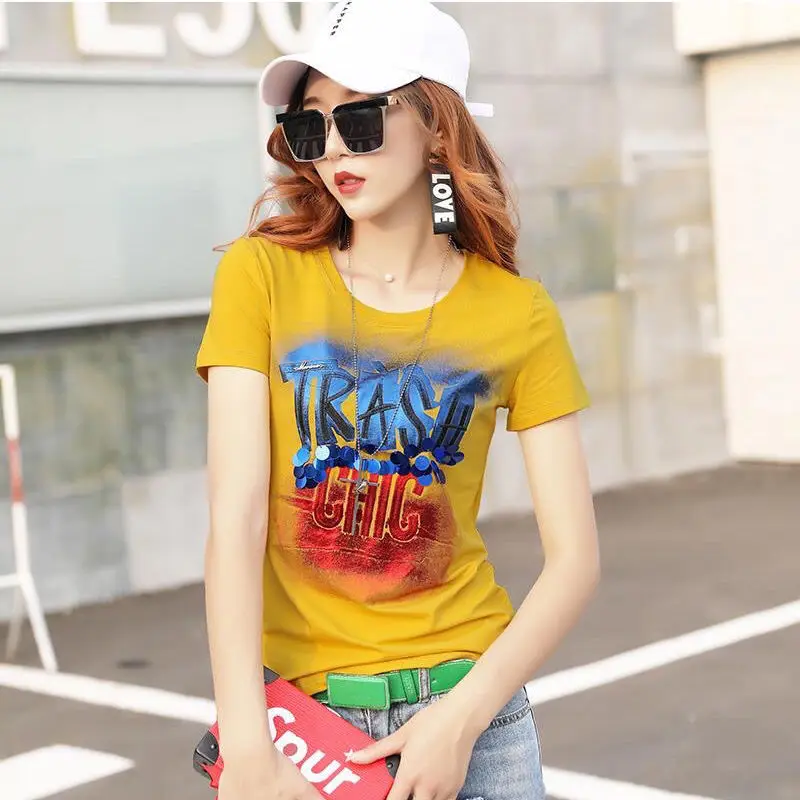 

New cotton short sleeve western style T-shirt for spring and summer