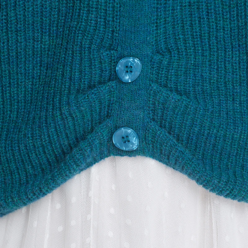 ASLTW Women's Sweater New Spring O Neck Pull Jumper Lantern Long Sleeve Sweaters Fashion Solid Single-breasted Women | Женская