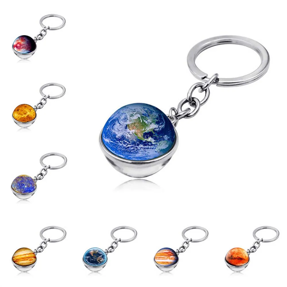 Космическая галактика луна земля туманность брелок солнечная система планета