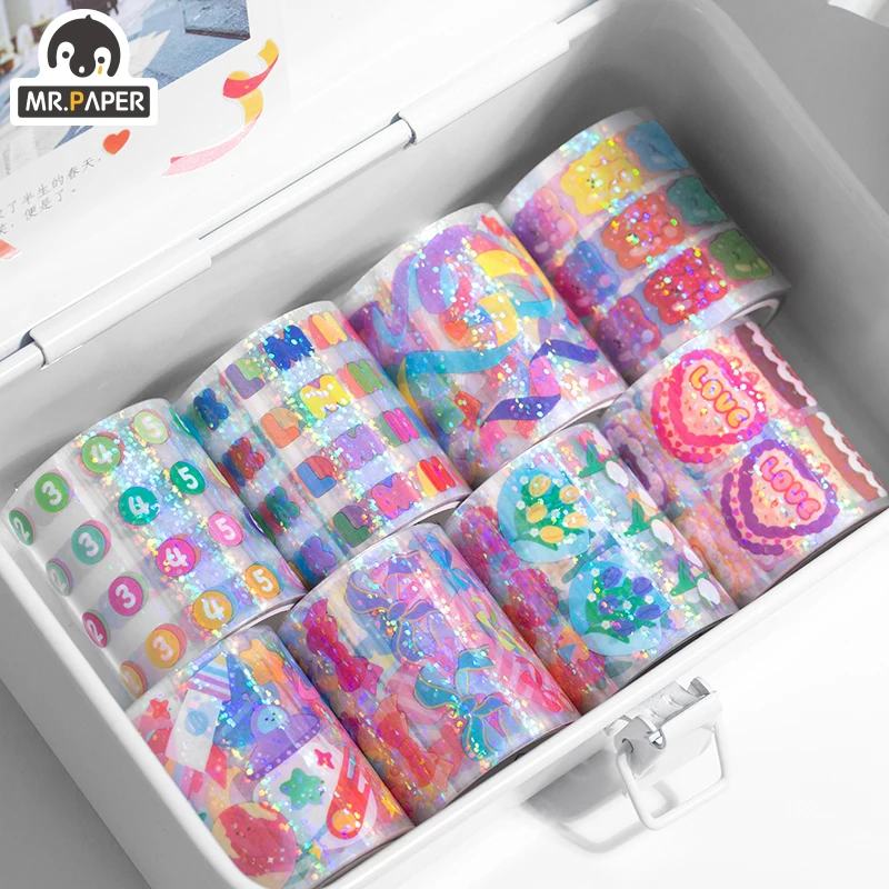 

8 Designs Colorful Fructose Series Ins Style Creative Cute PET Single Washi Tape Decor Hand Account DIY Material Washi Tape