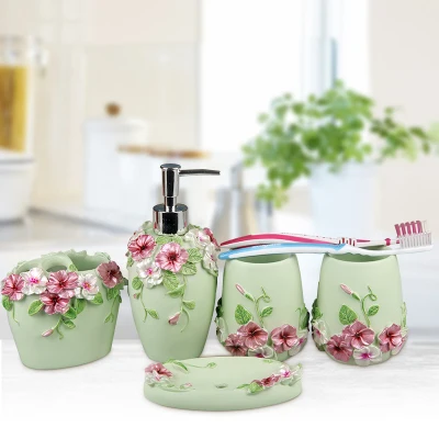 Каучука и Романтический Ванная комната 5 шт. в наборе с подносом европейском