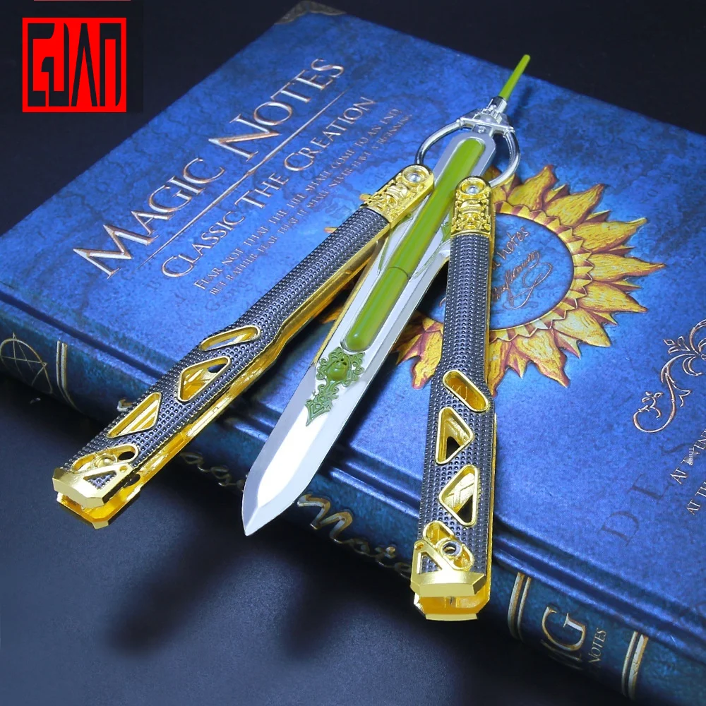 Apex hero power boy-cuchillo de mariposa, Arma de entrenamiento, modelo de cuchillo, todos los adornos de colecci&oacute;n de Artesan&iacute;a de metal-0
