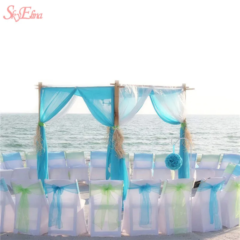 Тюль в рулоне 48/72 см прозрачная ткань из органзы с кристаллами для свадебного