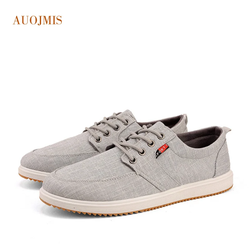 Новинка 2019 мужская обувь AUOJMIS на одной ноге парусиновая мужские модные туфли