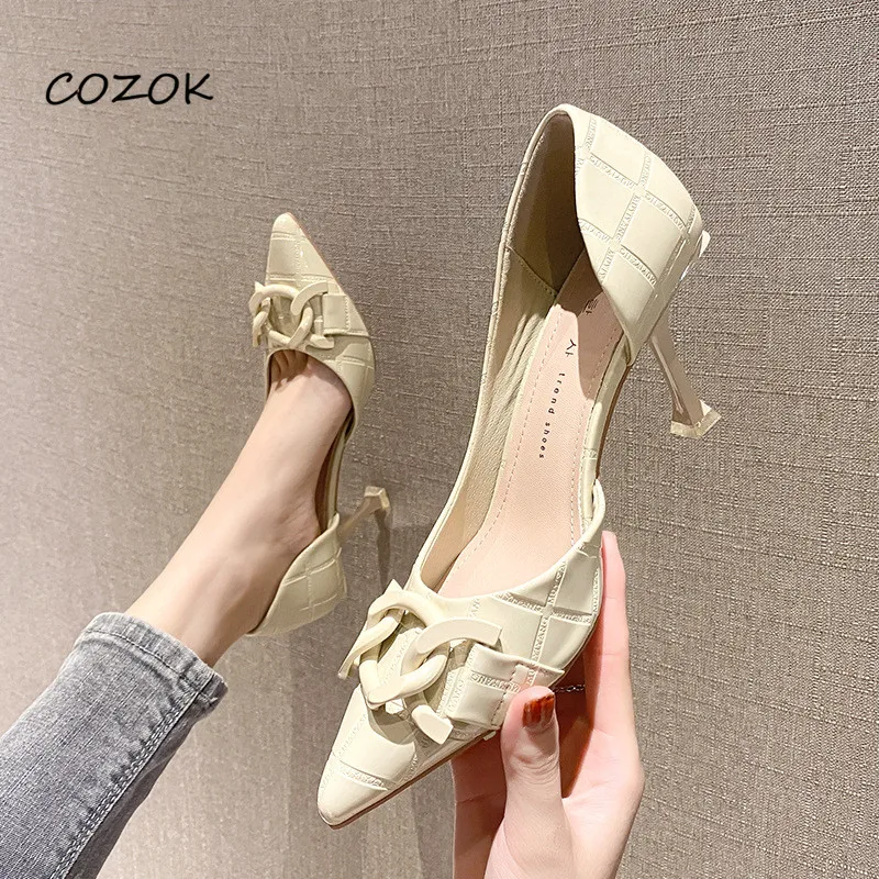 

Женские туфли коллекции 2021 года, модные женские повседневные туфли на высоком каблуке в Корейском стиле для вечеринки