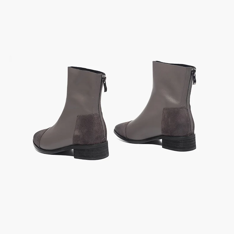 

Ботинки Martin женские на толстом каблуке с круглым носком, Прошитые кожаные тонкие ботинки, мягкие кожаные короткие ботинки, женские модные б...