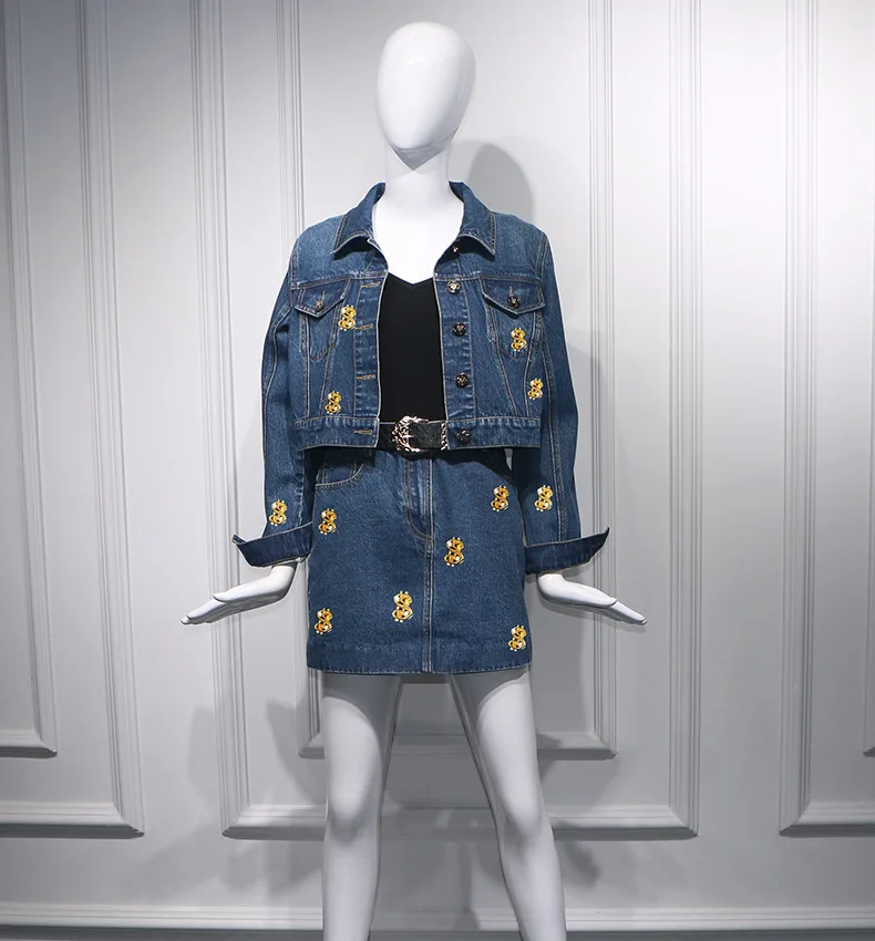 Женский комплект 2 шт. 2019 новый корейский модный джинсовый костюм для женщин IU 장월