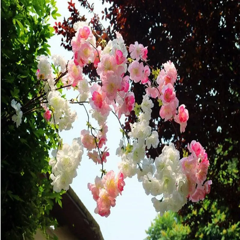 

20pcs Artificial Cherry Blossom Branch Flower Wall Hanging Sakura 150cm For Wedding Centerpieces Artificial Decorative Flowers