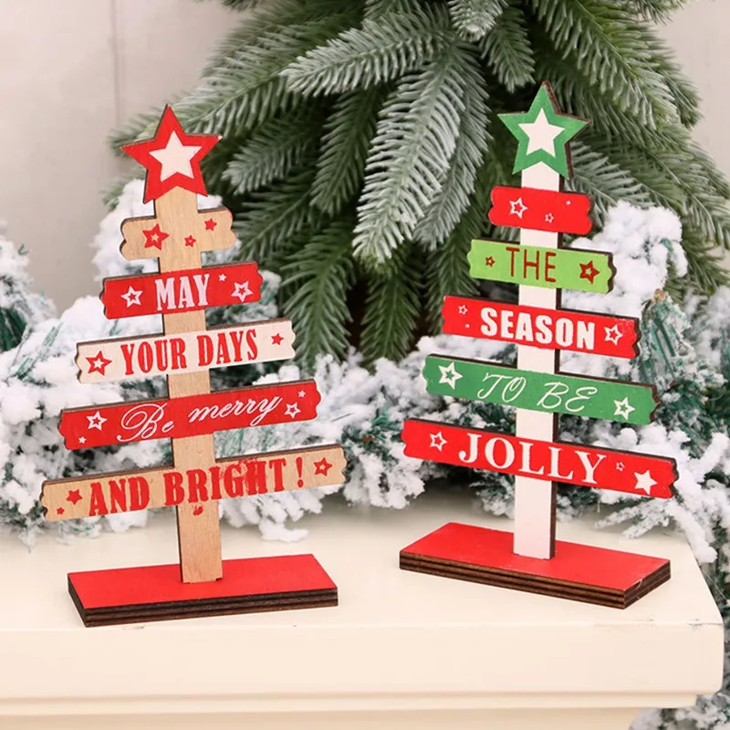 Рождественская сборка Деревянный DIY Английский алфавит Рождественские елочные