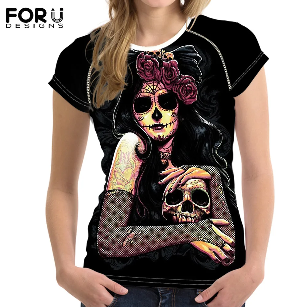 FORUDESIGNS/женские футболки с принтом кота и тигра; модные летние топы с короткими рукавами; одежда для бодибилдинга; футболки для девочек