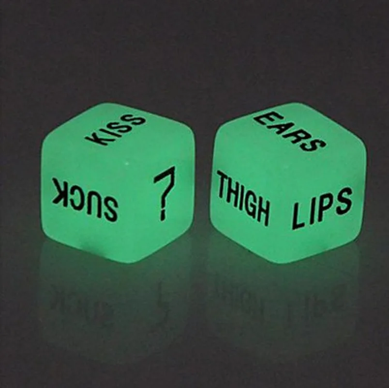 2 PCS Noctilucent Funny Sex Dice Romance Love Humour Party Gambling Adult Games Sex Toys Erotic Craps Pipe For Couples