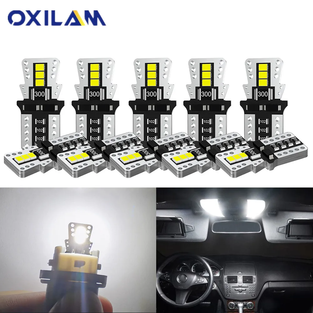 

OXILAM 10x T10 W5W LED Bulb Canbus Car Interior Doom Trunk Lamp For Honda Civic Accord CRV Type R Hrv Jazz Typer Accessories