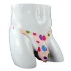 Мужские нейлоновые стринги с принтом в горошек, сексуальное бикини, гей стринги, джоки, танга, Т-образное нижнее белье с мешочком для пениса для геев