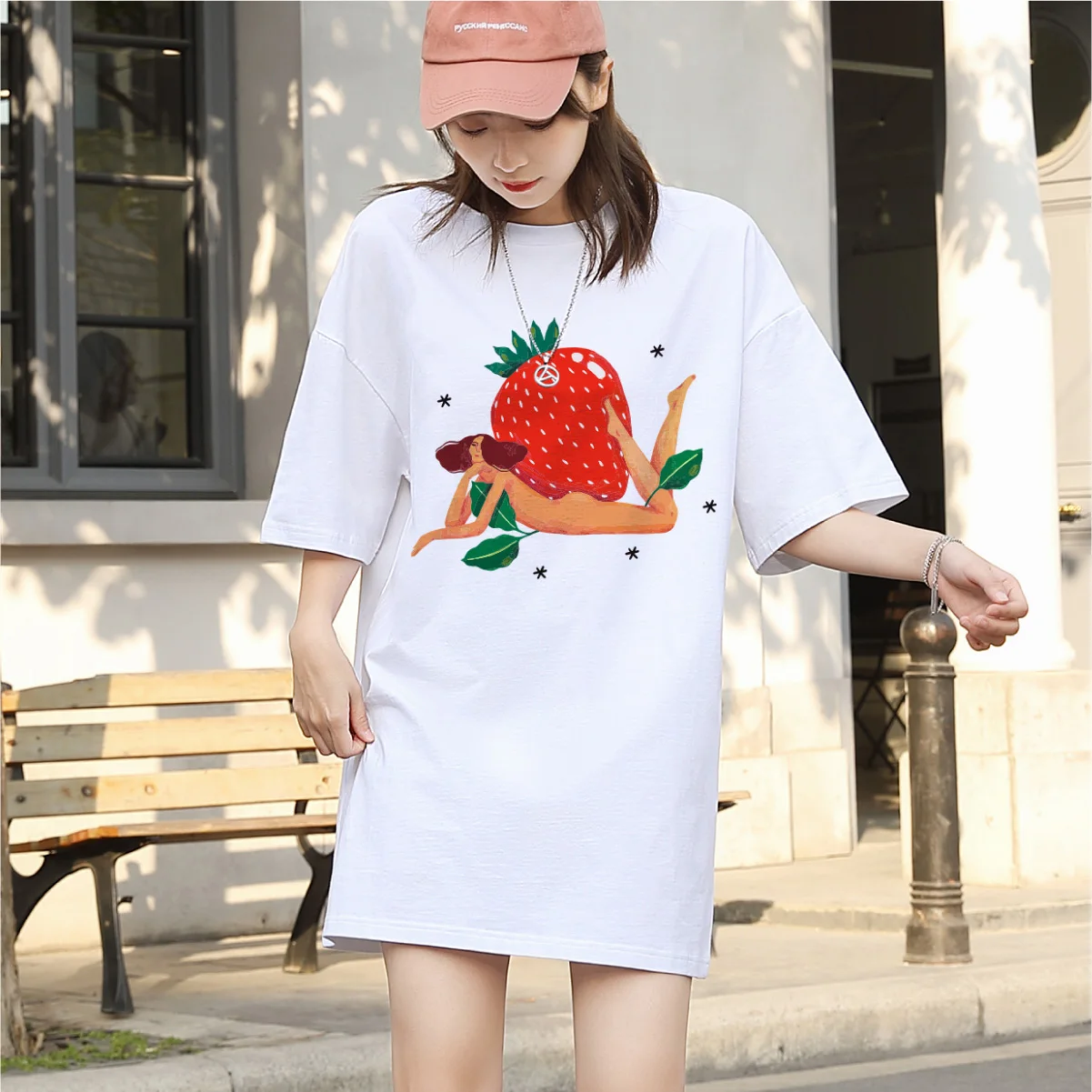 

High Street Oversized T-Shirt Women Summer Clothes y2k Plus Size Short Sleeve Harajuku O-Neck Graphic Bodyfriend Tee Cotton Tops