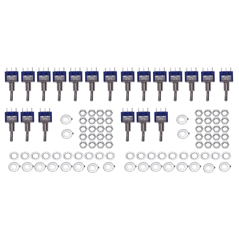 

20 Pcs AC 125V 6A Amps ON/ON 2 Position DPDT Toggle Switch