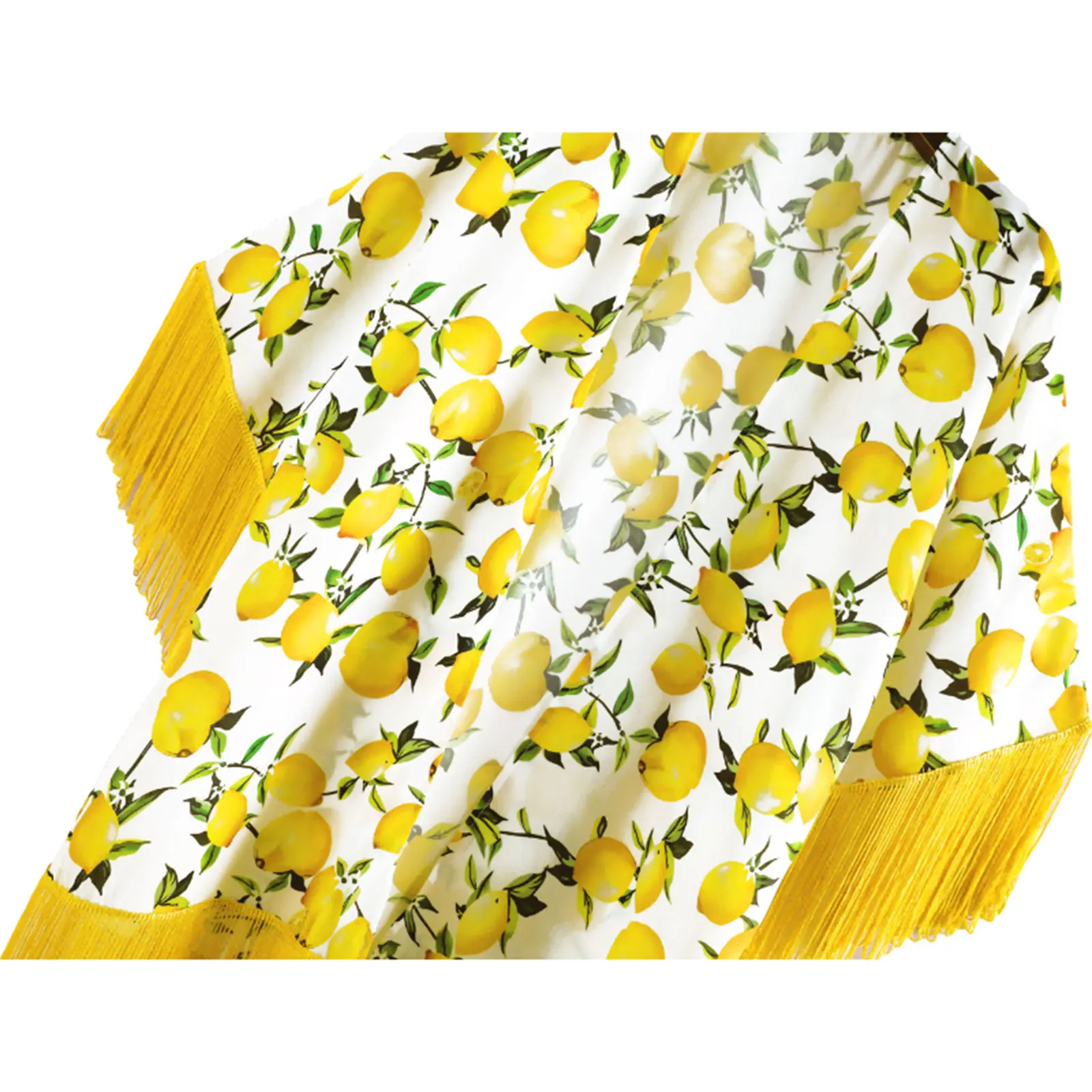 Женский Повседневный пляжный кардиган Gini Летняя туника желтая с принтом лимона