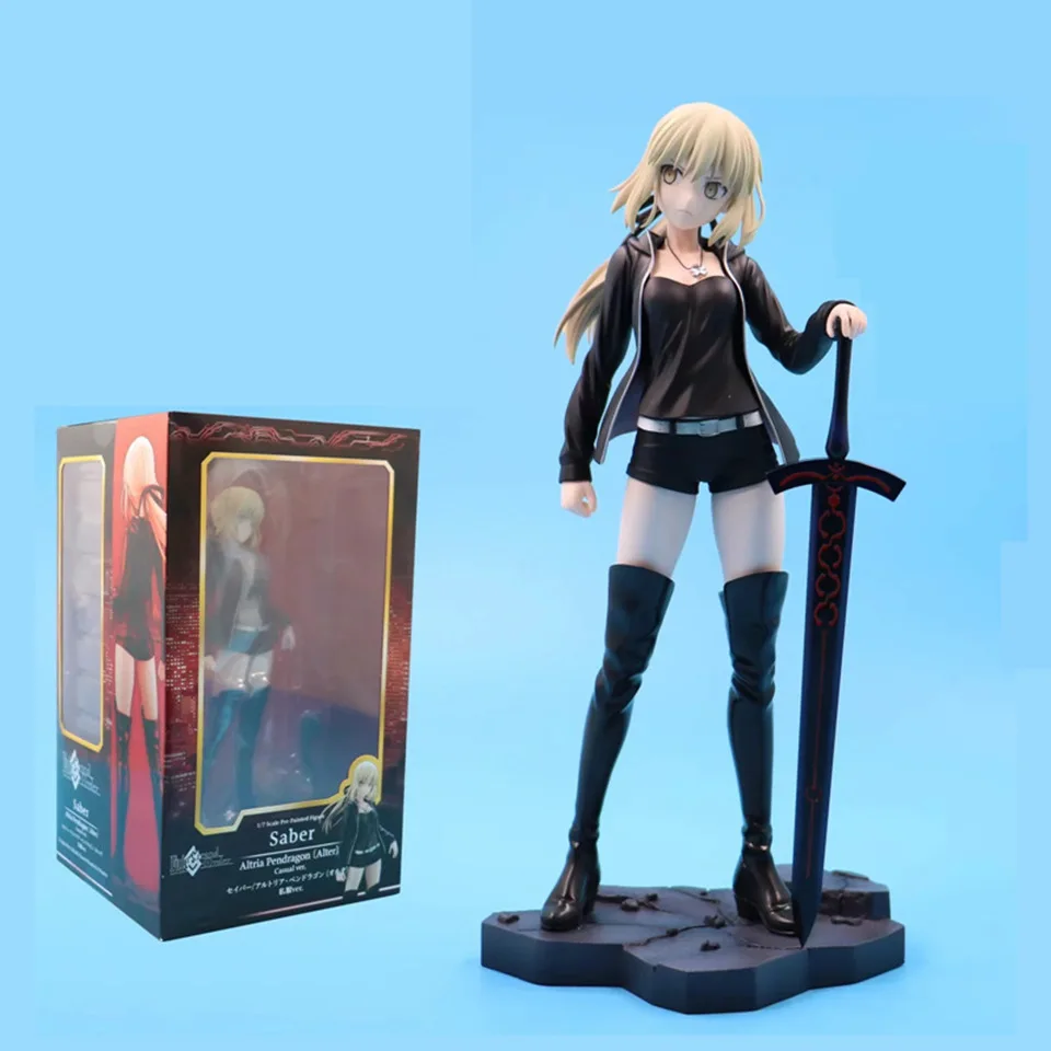 

24cm Fate/Grand Order anime saber figure Altria Pendragon Black clothes ver. action Figure Collection model toys