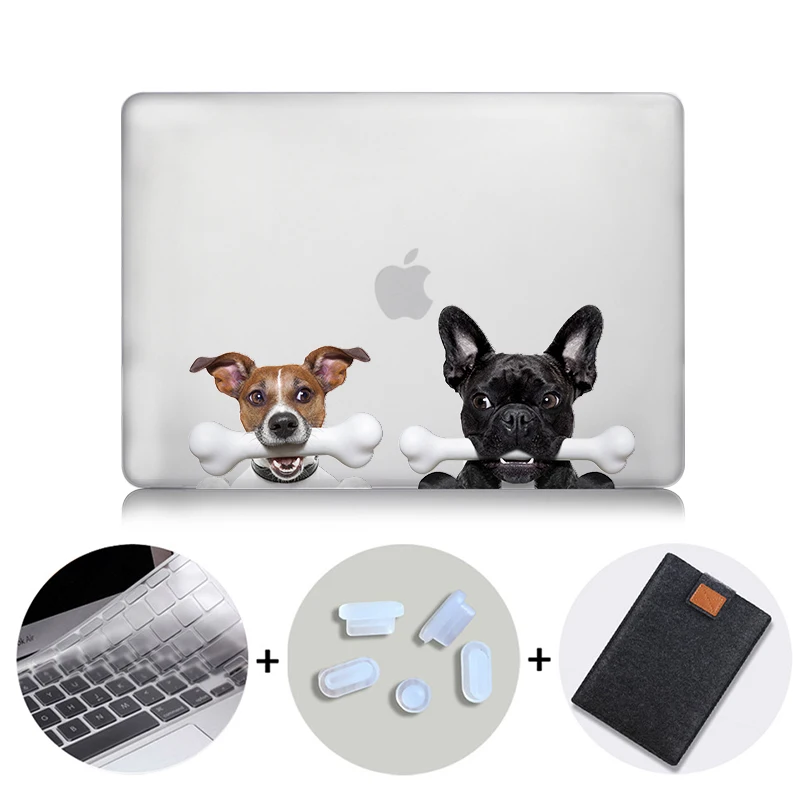 MB01 MTT Кристальный жесткий чехол для Macbook Pro retina 13 15 Touch bar Air 11 13 чехол для ноутбука с мультяшной собакой для macbook 12 дюймов A1534 - Цвет: MB01