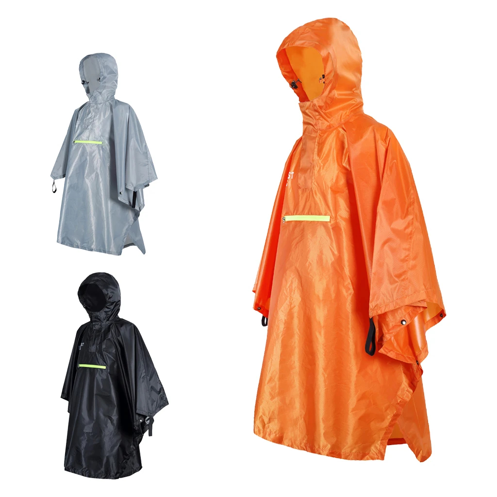 

Waterproof Poncho Bike Cycling Bicycle Reflective Strip Hooded Raincoat