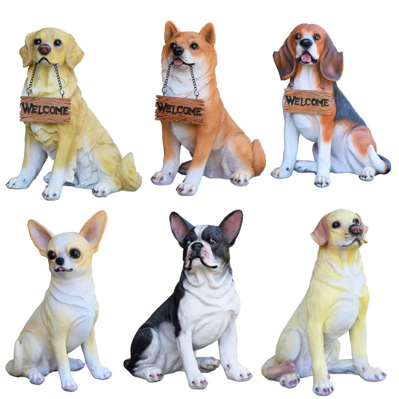 

Моделирование собаки ручной работы, украшение Тедди для гостиной, двора, креативное домашнее милое уличное украшение магазина, привлекател...