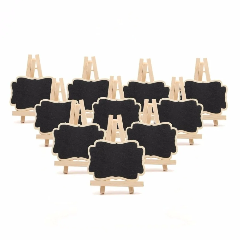 

10pcs/set Mini Wooden Blackboard Chalkboard Stand Wedding Party Table Decor Tags New Z07 Drop ship