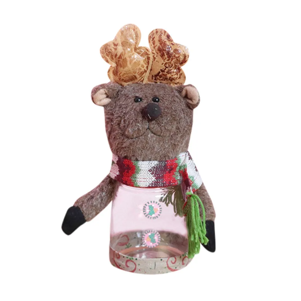 1 шт. пластиковая банка для конфет Рождественская тема маленькие подарочные