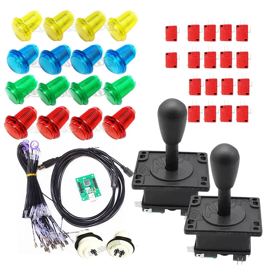 Набор ручек для аркадного джойстика сделай сам 2 игрока мини джойстик pac кнопки