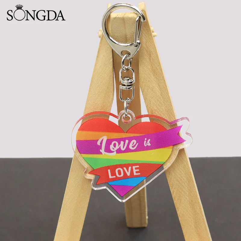 Новый акриловый брелок Infinity Love Для лесбийских гордостей ЛГБТ флаг Радуга Сердце