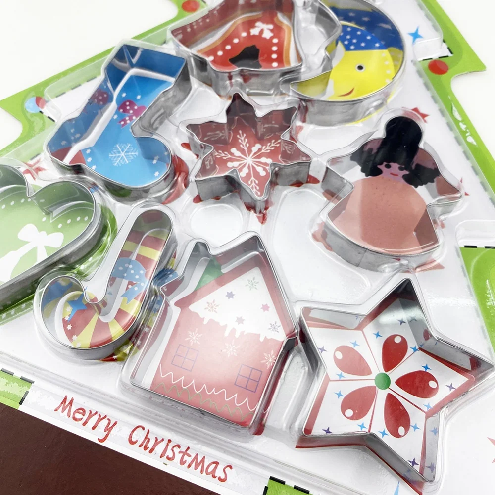 

10 Pcs/set Stainless Steel Christmas Cookie Molds cookie cutters Christmas Theme Moulds for Baking Cookie Tools
