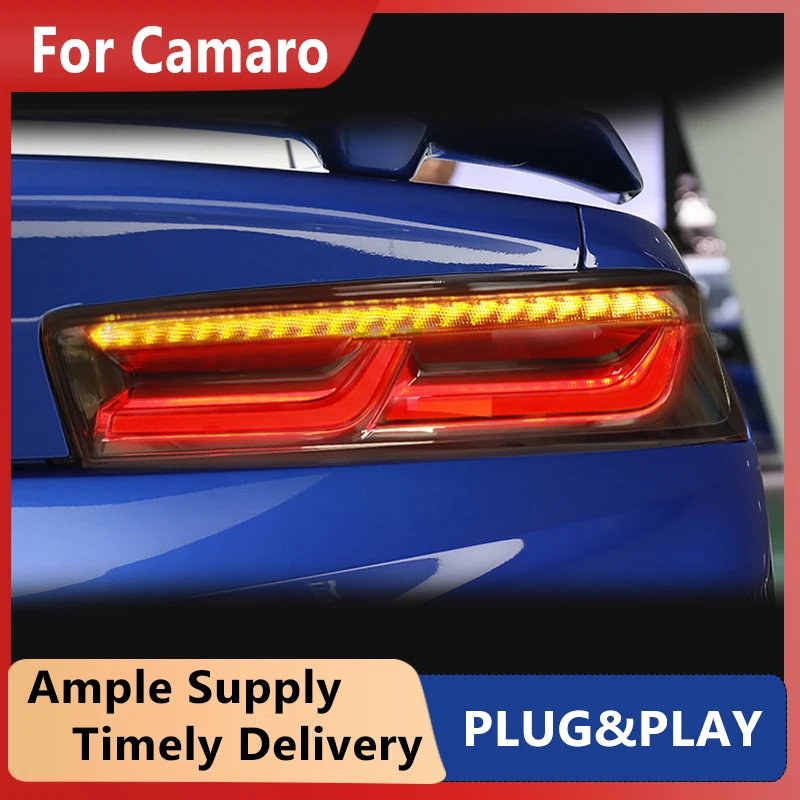 

Автомобильный Стайлинг для Chevrolet Camaro, светодиодный задний фонарь 2015-2019, новый динамический сигнал Camaro, задний фонарь DRL, тормоз, задний фонар...