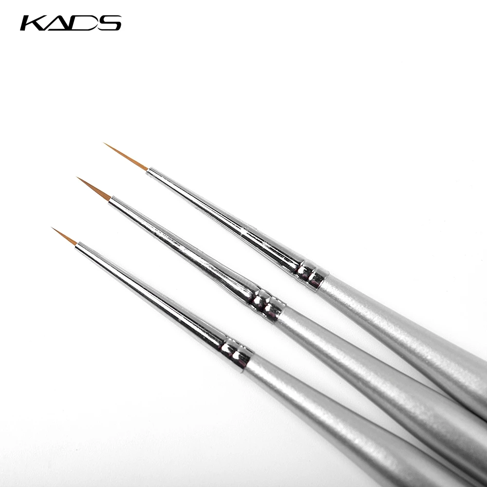 Серебряная ручка для подводки ногтей 3 шт./компл. профессиональная дизайна