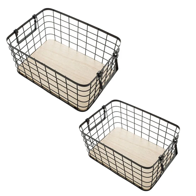 

Wrought Iron Cosmetic Fruit Snack Household Storage Basket Sorting