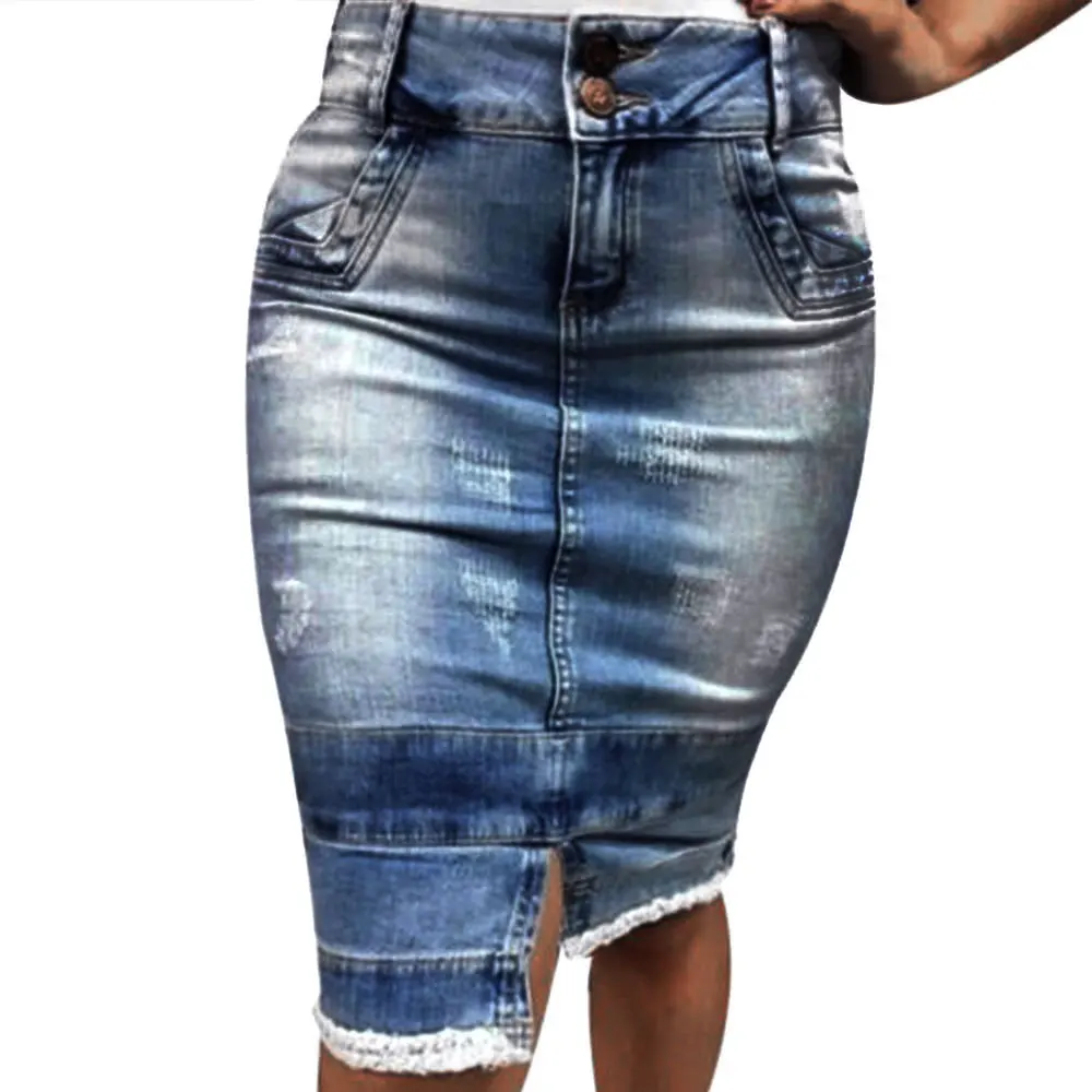 Сексуальные Обтягивающие джинсовые юбки для женщин на лето и весну Новое