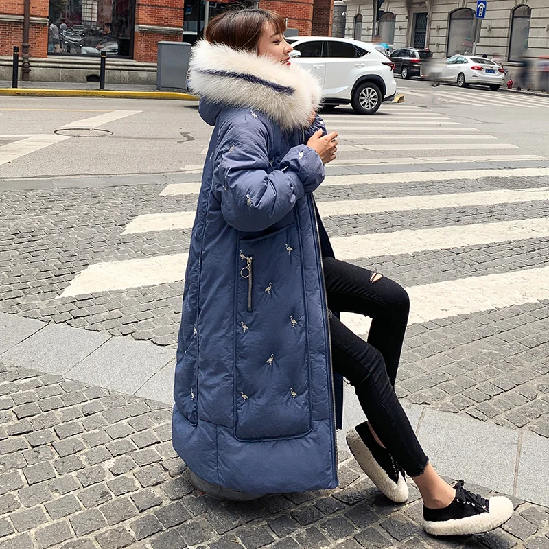 Neploe Bf Abrigos Mujer Inverno Толстое Зимнее пальто для женщин темперамент макси свободные тонкие вышитые Casaco Feminino 46374