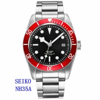 luxury brand 100m waterproof miyotanh35 automatic mechanical wristwatch full steel sapphire lume men watch dress male clock