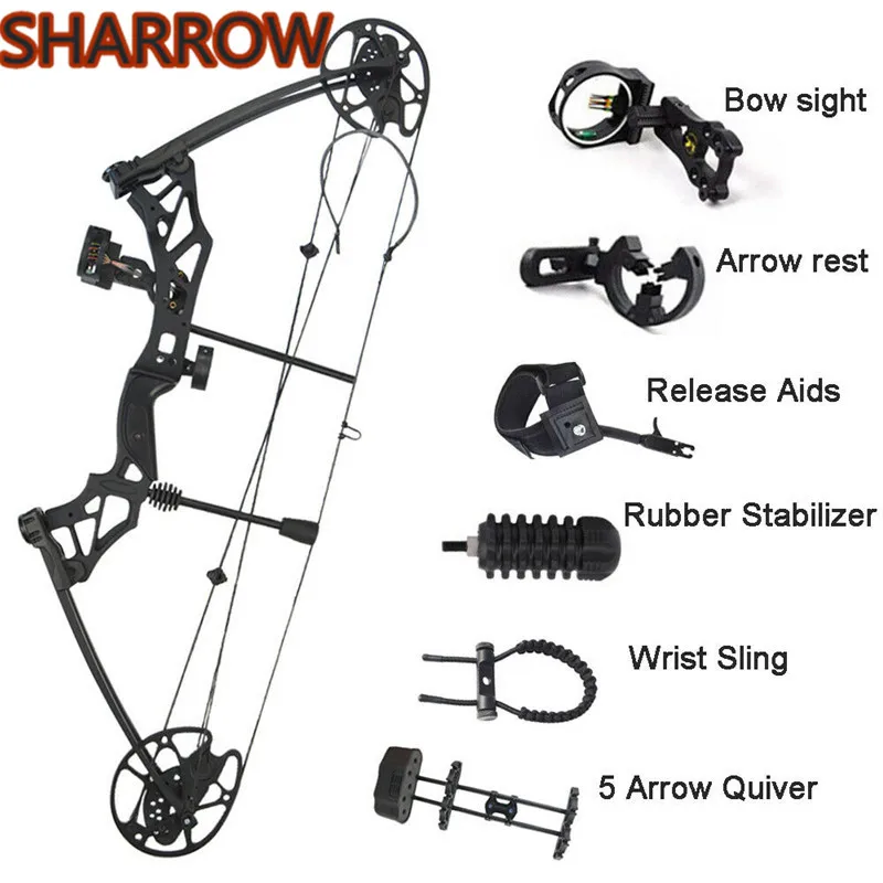 Блочный лук для стрельбы из лука 30 70 фунтов стабилизатор прицела упор стрел набор