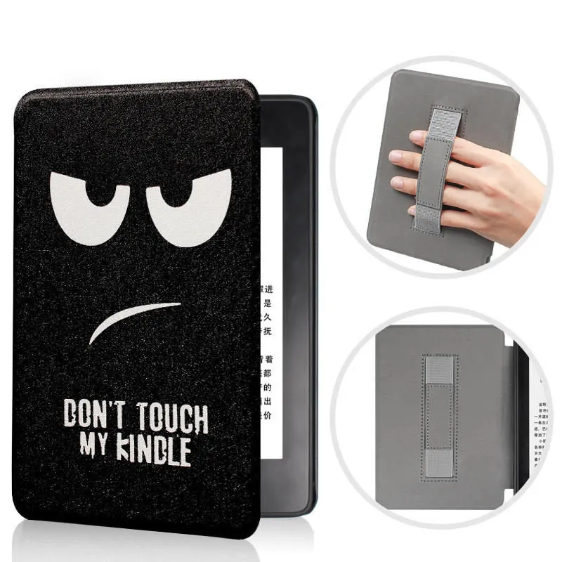 Dont touch Чехол для всех новых Kindle 10th Gen, тонкий защитный смарт-чехол с принтом из искусственной кожи, чехол с ремешком на руку для Kindle - Цвет: Dont touch
