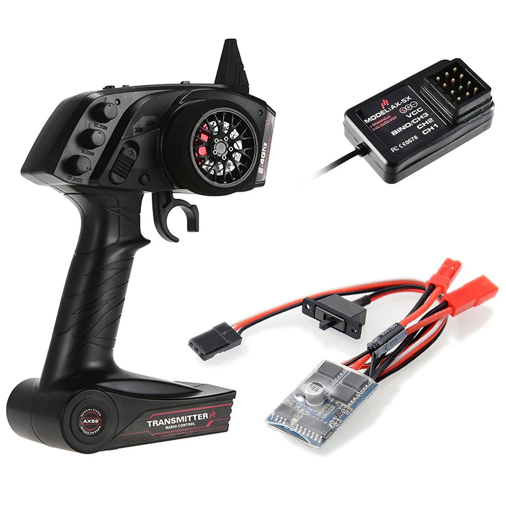 RC Car Remot Control AX5S 2.4G 3CH/4CH Transmitter with AX-5X Receiver 10A ESC for 1/10 1/8 Crawler TRX4 Axial SCX10 D90 TG3 | Игрушки и