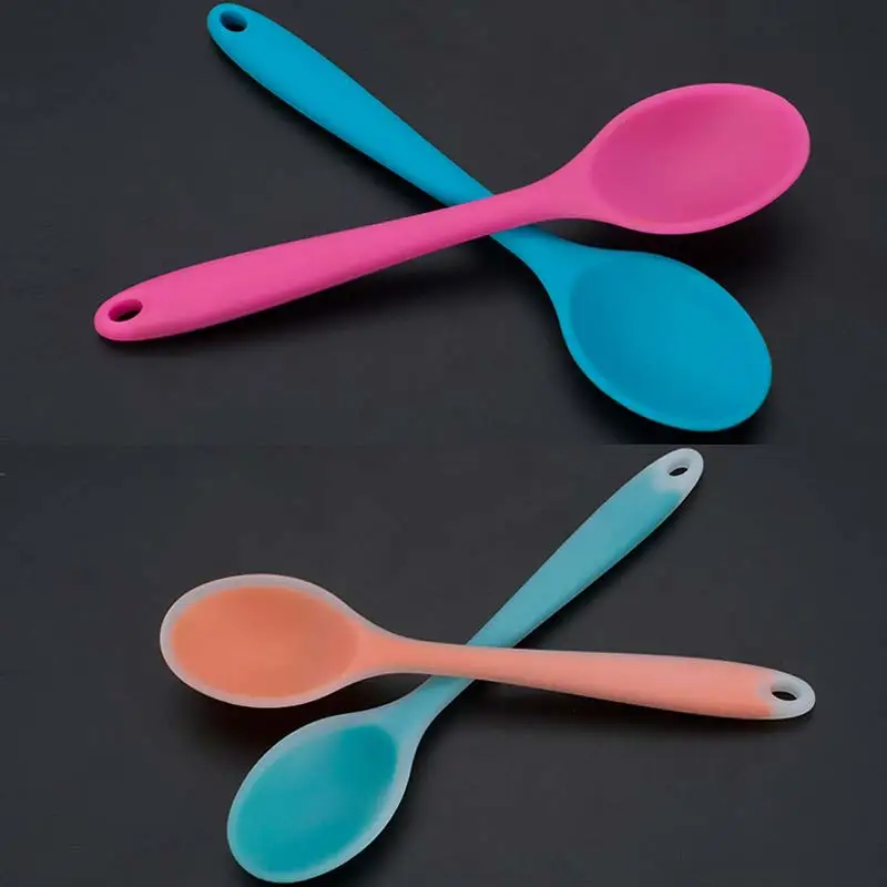 Home Use Mini Silicone Spoon Colorful Heat Resistant Spoons Kitchenware Cooking Tools Utensil DFK889 | Дом и сад