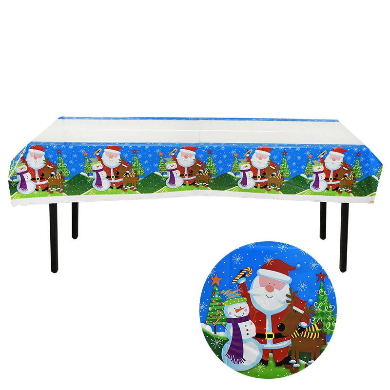 1P tabel runner B07 1/20 шт Рождественская одноразовая пластиковая скатерть Рождественская скатерть с рождественским декором для стола Новогодний ужин - Цвет: 1P tabel runner B07