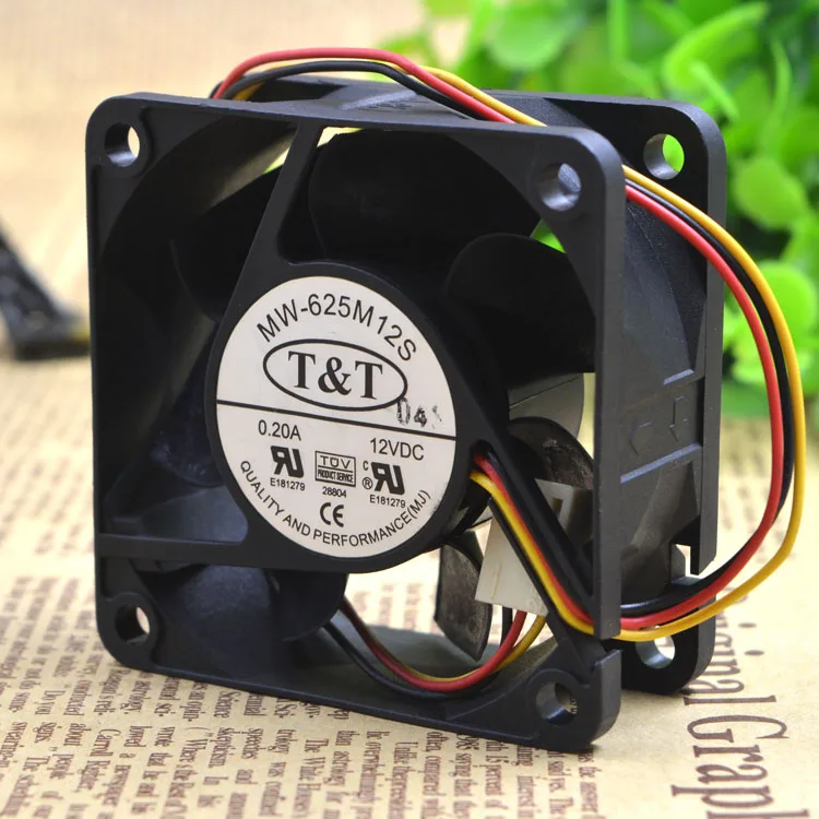 

T & T MW-625M12S Dc12v 0.20a 6cm Three-Wire Speed Mute Cooling Fan